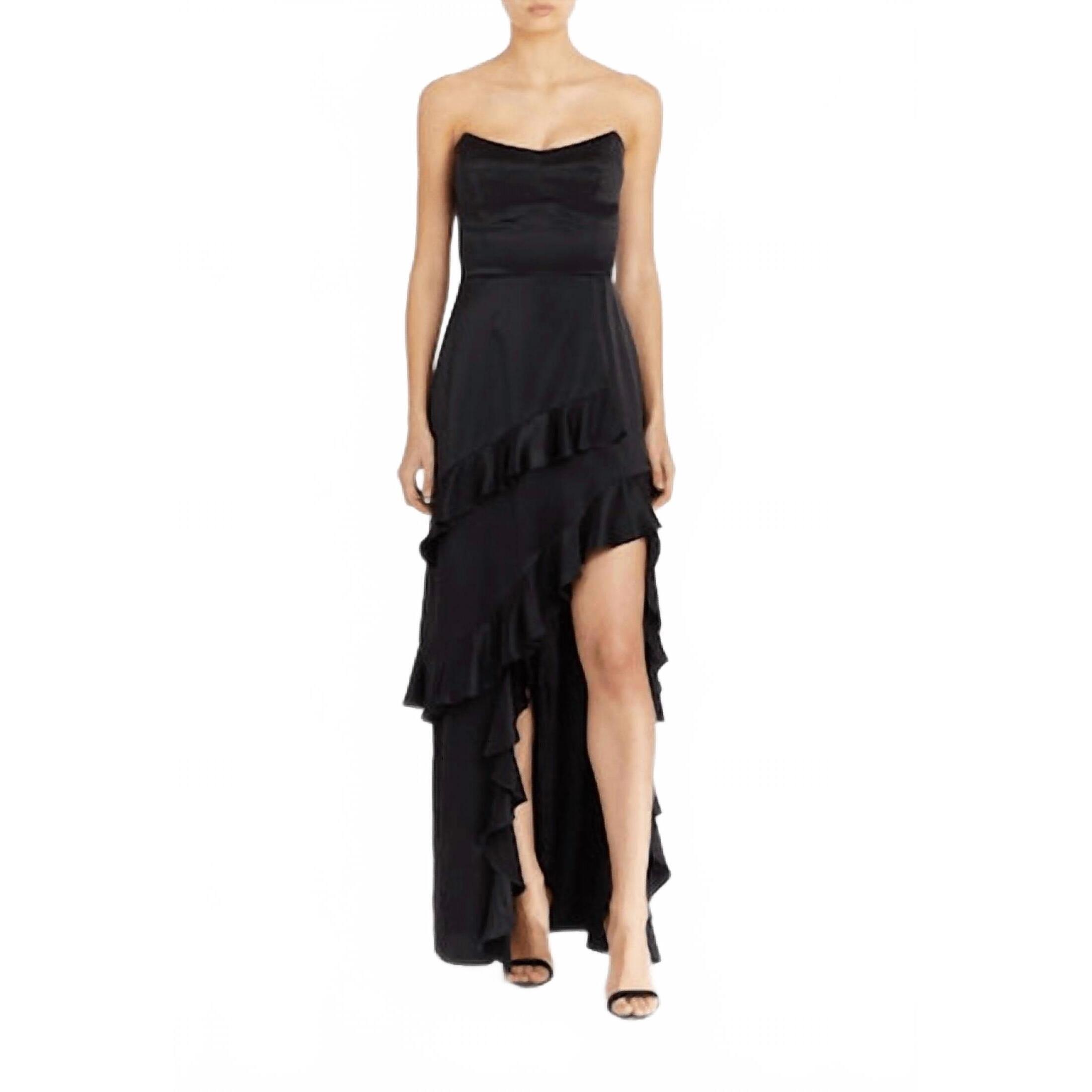 New Amanda Uprichard Magnolia Maxi Dress In Black
